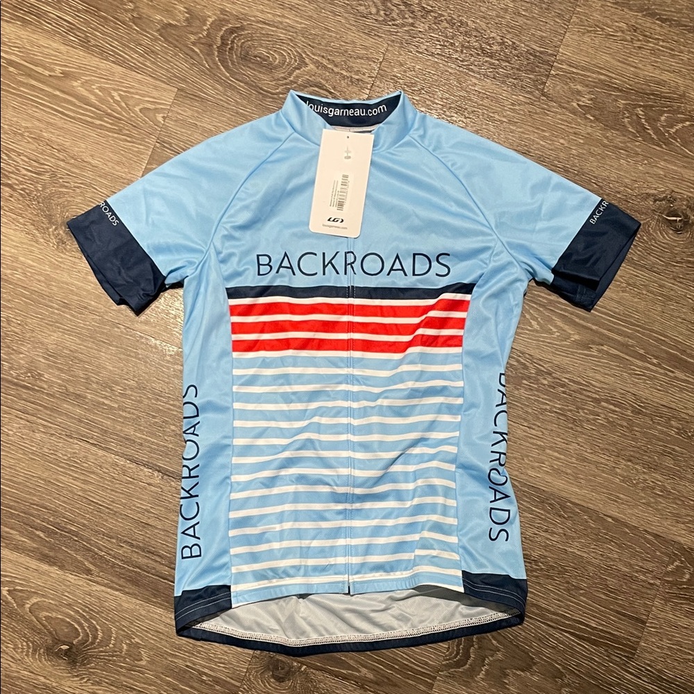 Backroads Cycling Jersey in Blue and Red